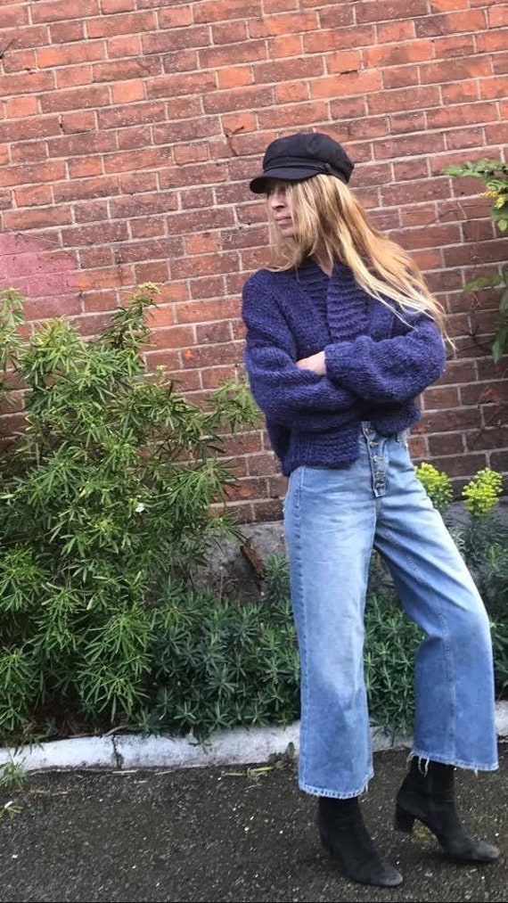 Handgestrickte Alpaka-Bomberjacke Damen-Grobstrickjacke von ileaiye