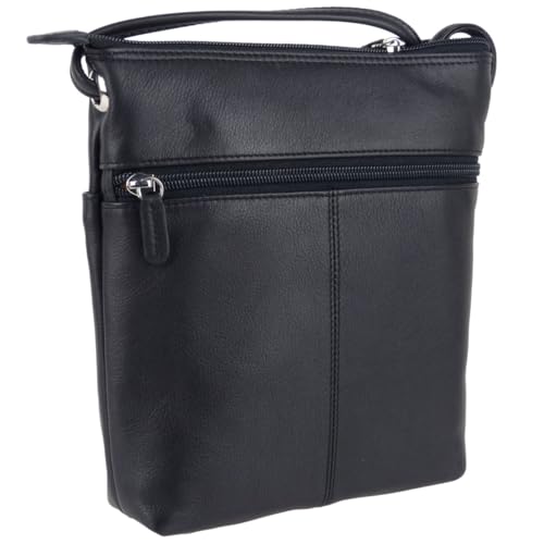 ili New York 6661 Mini-Sack aus Leder mit RFID-Futter, blockiert mit RFID-Futter, schwarz von ili New York