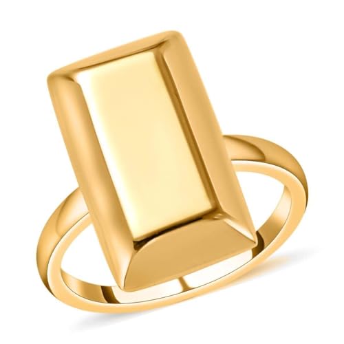 Ring aus 18-karätigem Gold, 2,5 g, echter gelber Stab, massiver Goldring für Damen, Hochzeitstag, Verlobung, Schmuck, Geburtstagsgeschenke für Sie, 7, Metall, Kein Edelstein von iliana