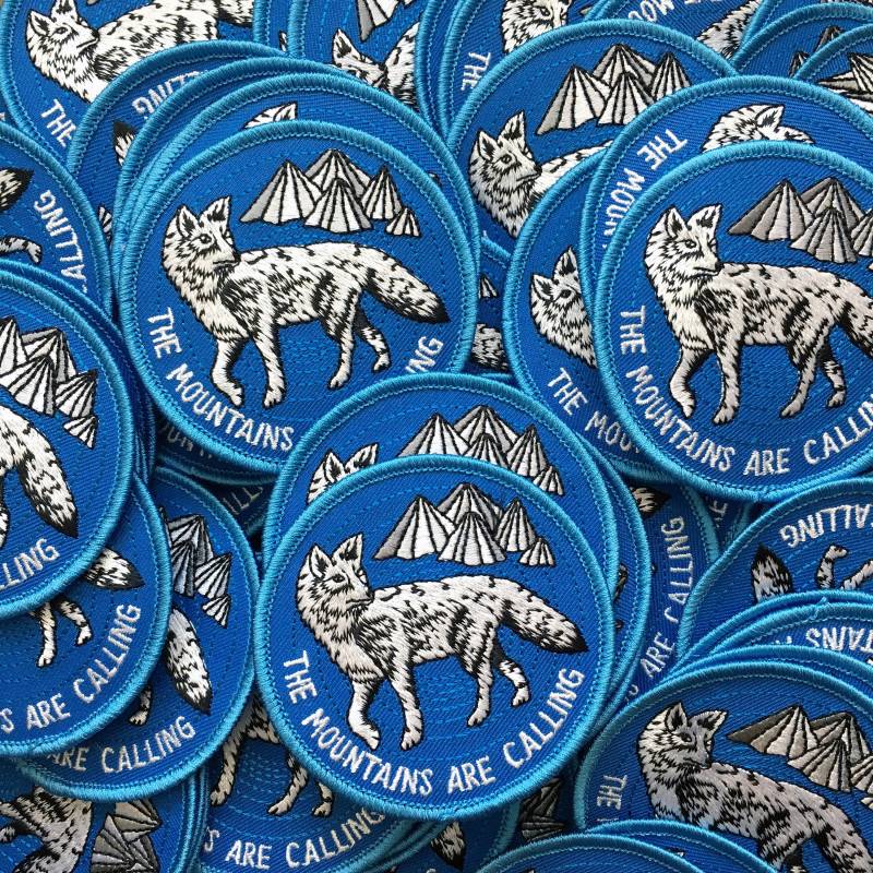 Mountains Are Calling Patch Gestickte Aufbügler Natur Applikationen Blau von ilikesara