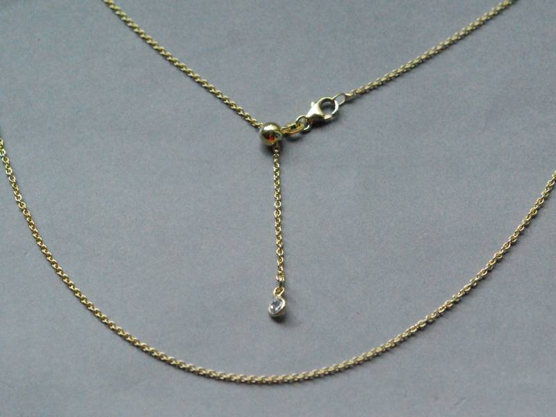 Längenverstellbare Vergoldete Silberkette, Ankerkette/ 1, 4mm/ Feine Gliederkette, Länge Variabel. in 50cm Oder 70 cm Gesamtlänger Erhältlich Längenverstellbare Vergoldete Silberkette, Ankerkette/ 1, 4mm/ Feine Gliederkette, Länge Variabel. in 50cm Oder 70 cm Gesamtlänger Erhältlich von iliosDesignerSchmuck