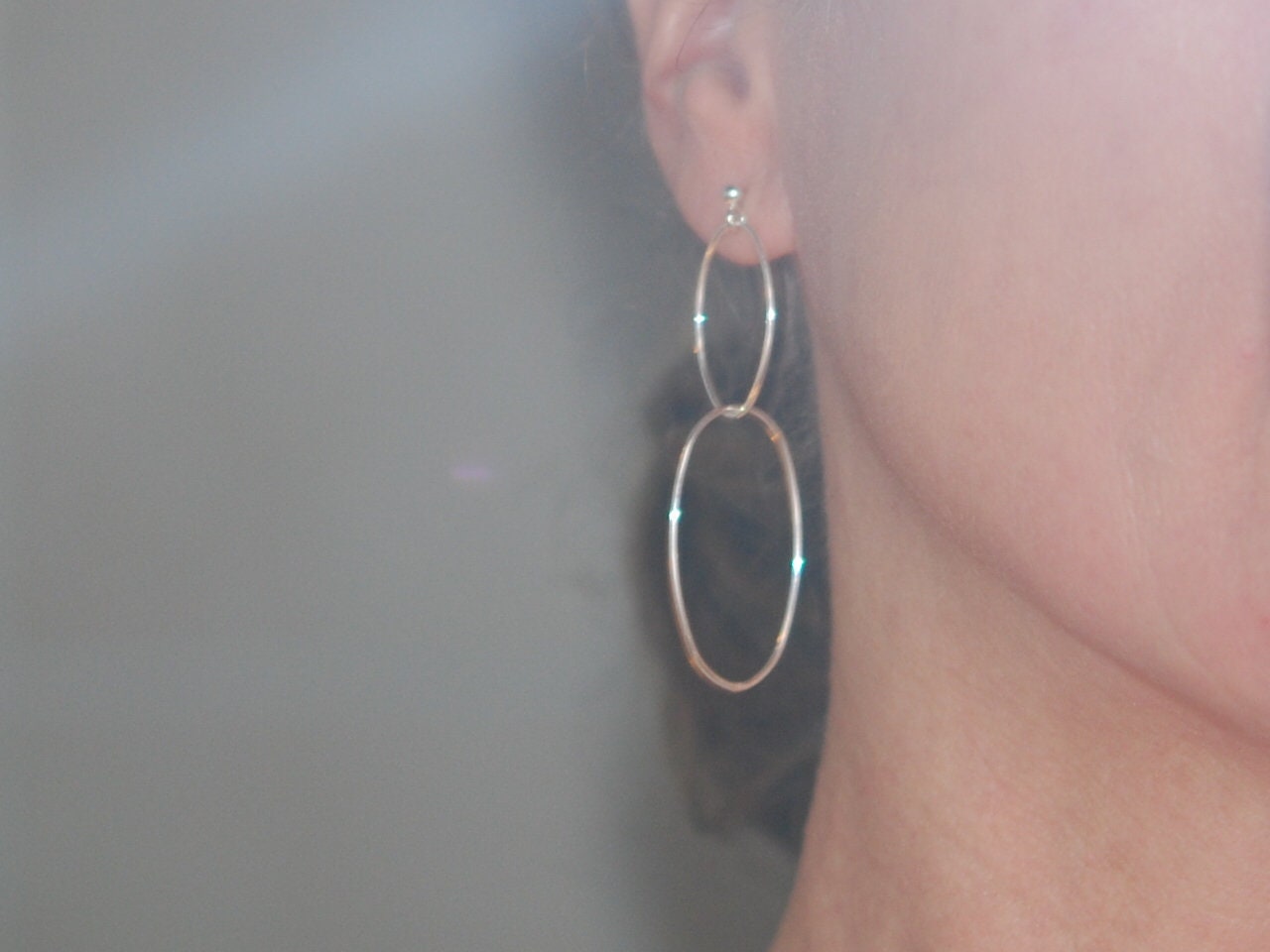 Silberohrringe, Ovale Silberloops, 925 Sterling Silber, Ein Paar Ohrringe von iliosDesignerSchmuck