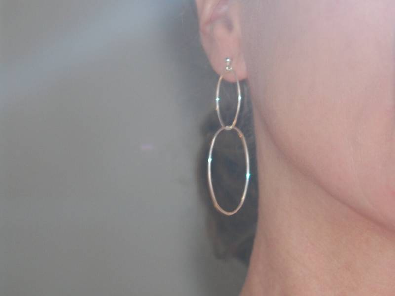 Silberohrringe, Ovale Silberloops, 925 Sterling Silber, Ein Paar Ohrringe von iliosDesignerSchmuck