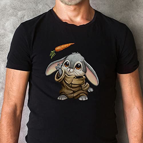 Herren T-Shirt mit Hase Häschen Bunny mit Möhre Shirt schwarz in 4 Größen hs17 - ausgewählte Farbe: *schwarz* ausgewählte Größe: *M* von ilka parey wandtattoo-welt