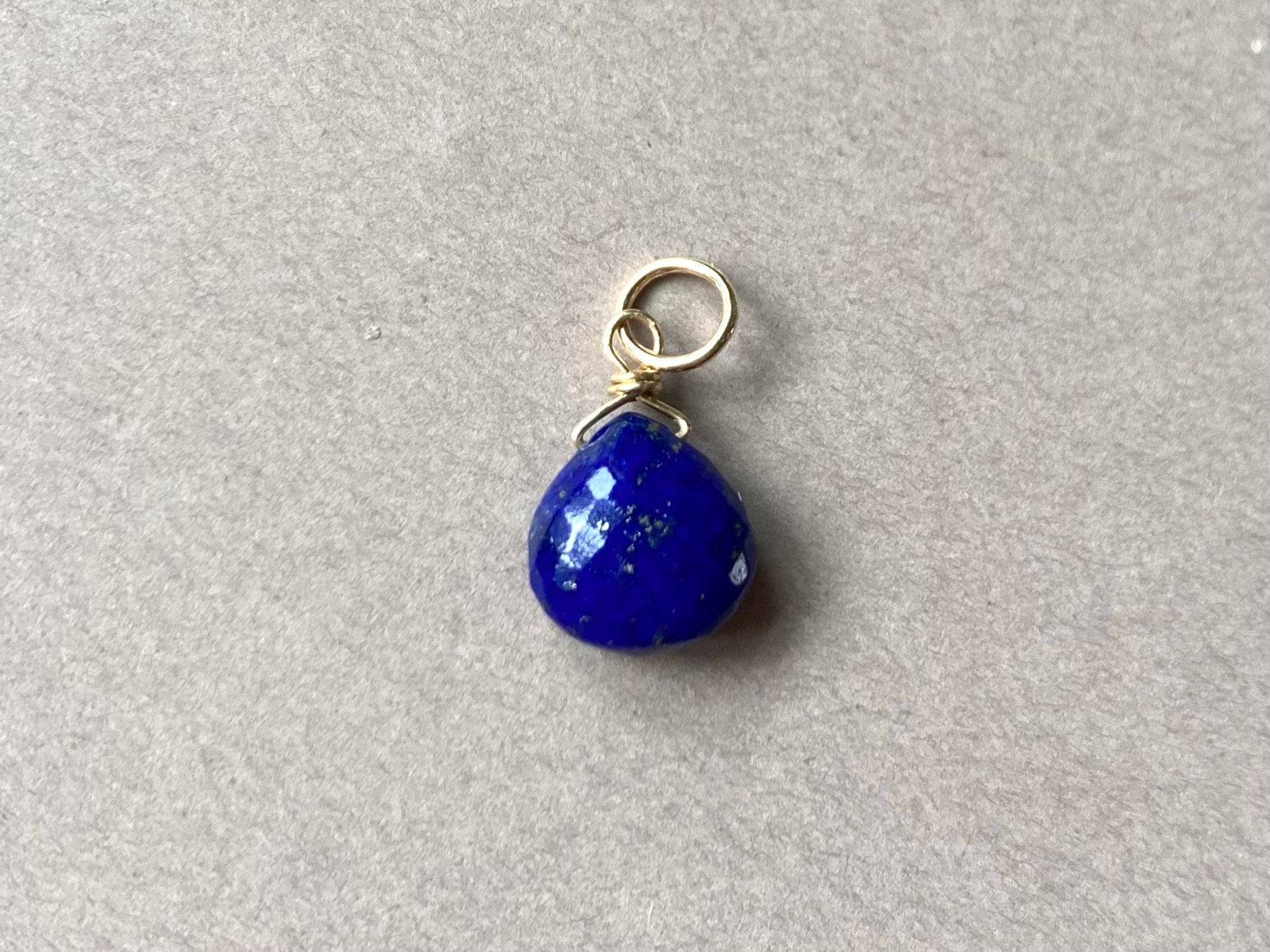 14 Karat Lapis Lazuli Anhänger, Kette 585Er Gold, Echter Edelstein Anhänger Blau, Echtgold, Schmuck Geschenk, Handgemacht, Einzelstück von ilkajewels