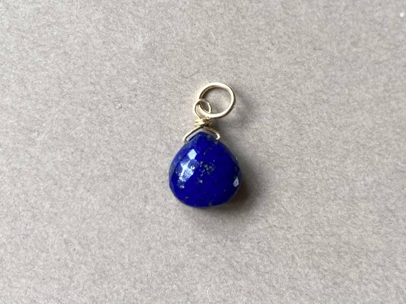 14 Karat Lapis Lazuli Anhänger, Kette 585Er Gold, Echter Edelstein Anhänger Blau, Echtgold, Schmuck Geschenk, Handgemacht, Einzelstück von ilkajewels