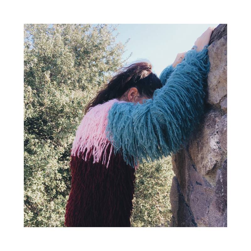 Hand Stricken Cardigan, Bunte Strickjacke, Fransen Mantel, Shaggy Jacke, Vegan Pelzmantel Hand Stricken Cardigan, Bunte Strickjacke, Fransen Mantel, Shaggy Jacke, Vegan Pelzmantel von ilknurungel