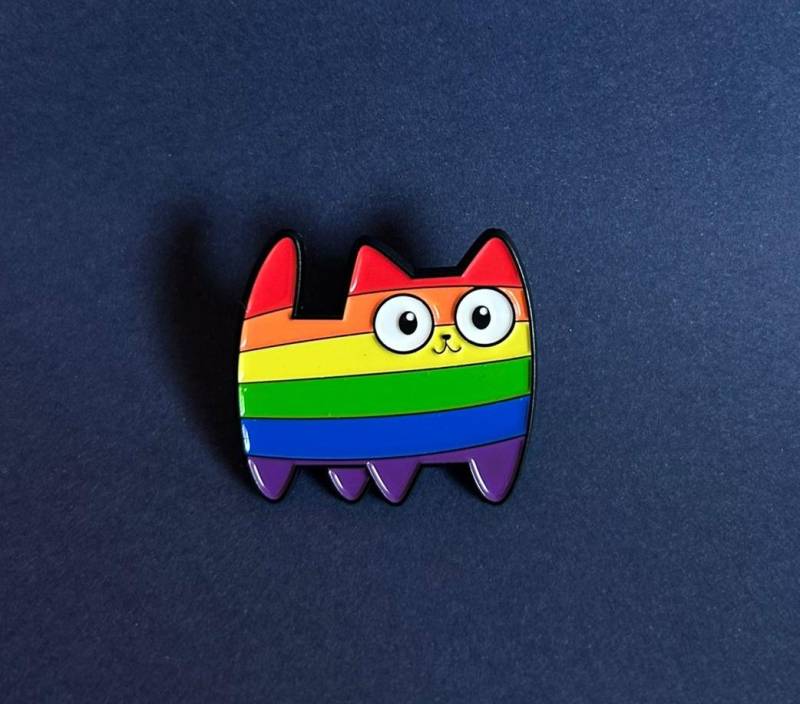 Lgbtq Regenbogen Katze Emaille Pin - Stolze Pride Cat Anstecknadel Kawaii Anstecker Für Jacke & Rucksack Queer Geschenk von illeux