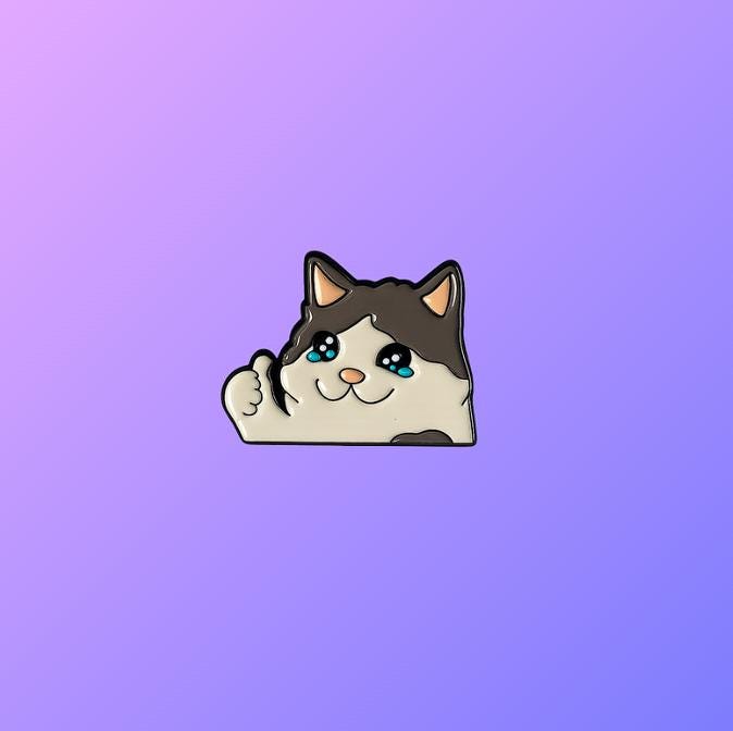 Weinende Katze Emaille Pin - Meme Katzen Mit Daumen Hoch | Süßer Geschenk Für Katzenliebhaber von illeux