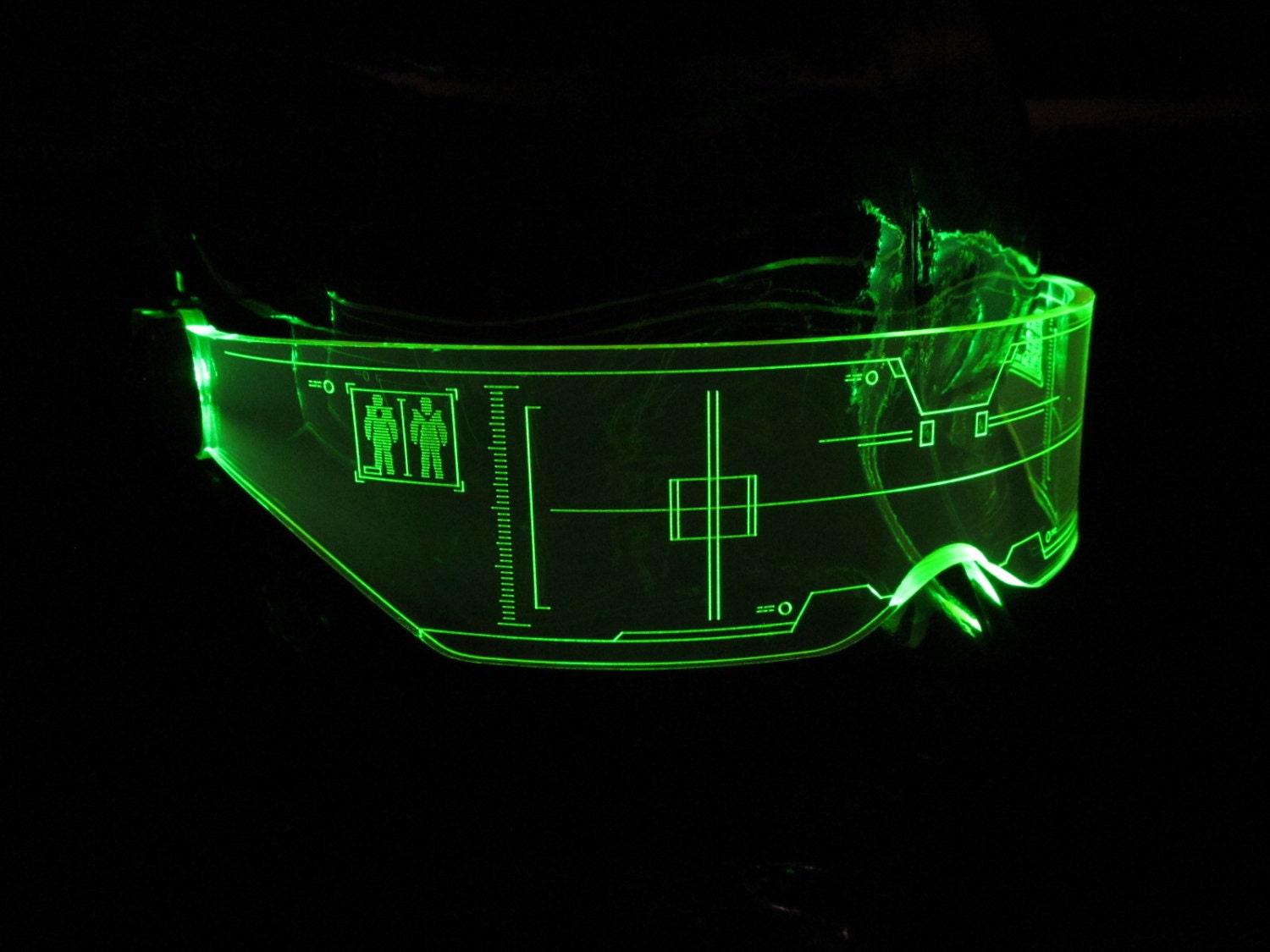 Das Original Beleuchtete Cyberpunk Cyber Goth Visier Citadel Neon Grün Das Original Beleuchtete Cyberpunk Cyber Goth Visier Citadel Neon Grün von illumicyberwear