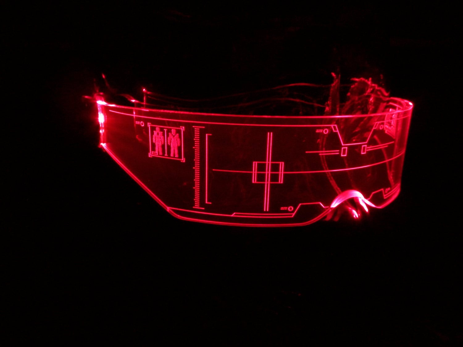 Das Original Beleuchtete Cyberpunk Cyber Goth Visier Citadel Neon Rot Das Original Beleuchtete Cyberpunk Cyber Goth Visier Citadel Neon Rot von illumicyberwear