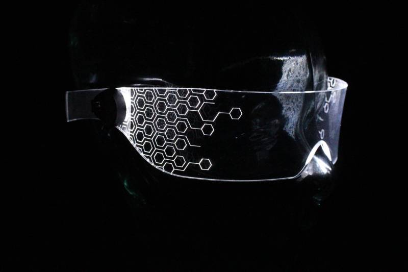 Das Original Beleuchtete Cyberpunk Cyber Goth Visier Deus Hex Wähle Deine Eigene Led-Farbe Das Original Beleuchtete Cyberpunk Cyber Goth Visier Deus Hex Wähle Deine Eigene Led-Farbe von illumicyberwear
