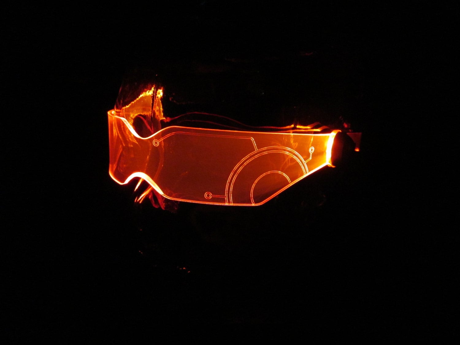 Das Original Beleuchtete Cyberpunk Cyber Goth Visier V2 Orange Tron Das Original Beleuchtete Cyberpunk Cyber Goth Visier V2 Orange Tron von illumicyberwear