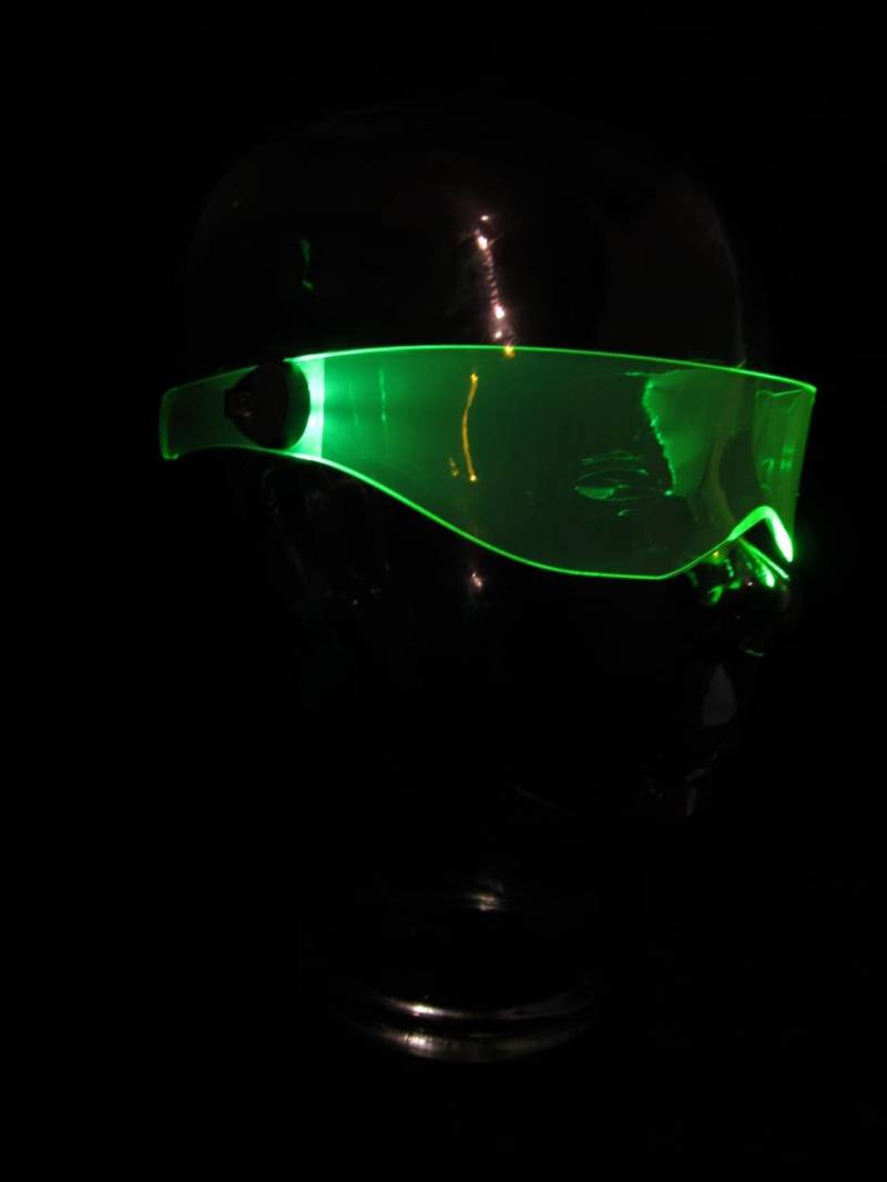Das Original Beleuchtete Cyberpunk Cyber Goth Visier V3 Acid Green Das Original Beleuchtete Cyberpunk Cyber Goth Visier V3 Acid Green von illumicyberwear