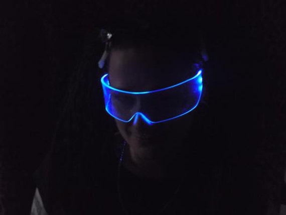 Das Original Cyberpunk Beleuchtete Cyber Goth Visier Neon Blau Das Original Cyberpunk Beleuchtete Cyber Goth Visier Neon Blau von illumicyberwear