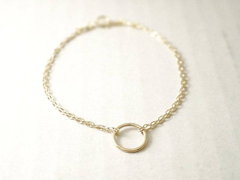Eternity Armband - Doppelkette Gehämmerter Kreis Gold Filled Oder 925Er Silber Eternity Armband - Doppelkette Gehämmerter Kreis Gold Filled Oder 925Er Silber von illusy