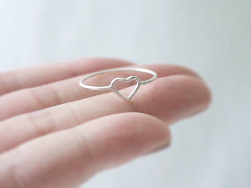 Herz Ring - Offener Silber Zierliches Love Minimal Illusion Herz Ring - Offener Silber Zierliches Love Minimal Illusion von illusy