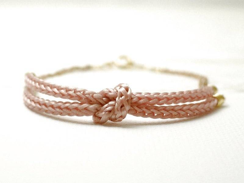 Knotenarmband - Rosa Maritimes Armband Freundschaftsarmband Country Chic Gebundenes von illusy