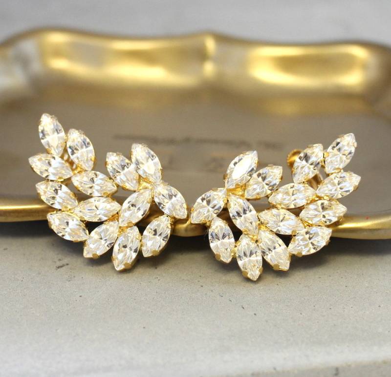 Braut Ohrringe, Ohrhänger, Swarovski Ohrkriecher, Kristallohrringe von iloniti