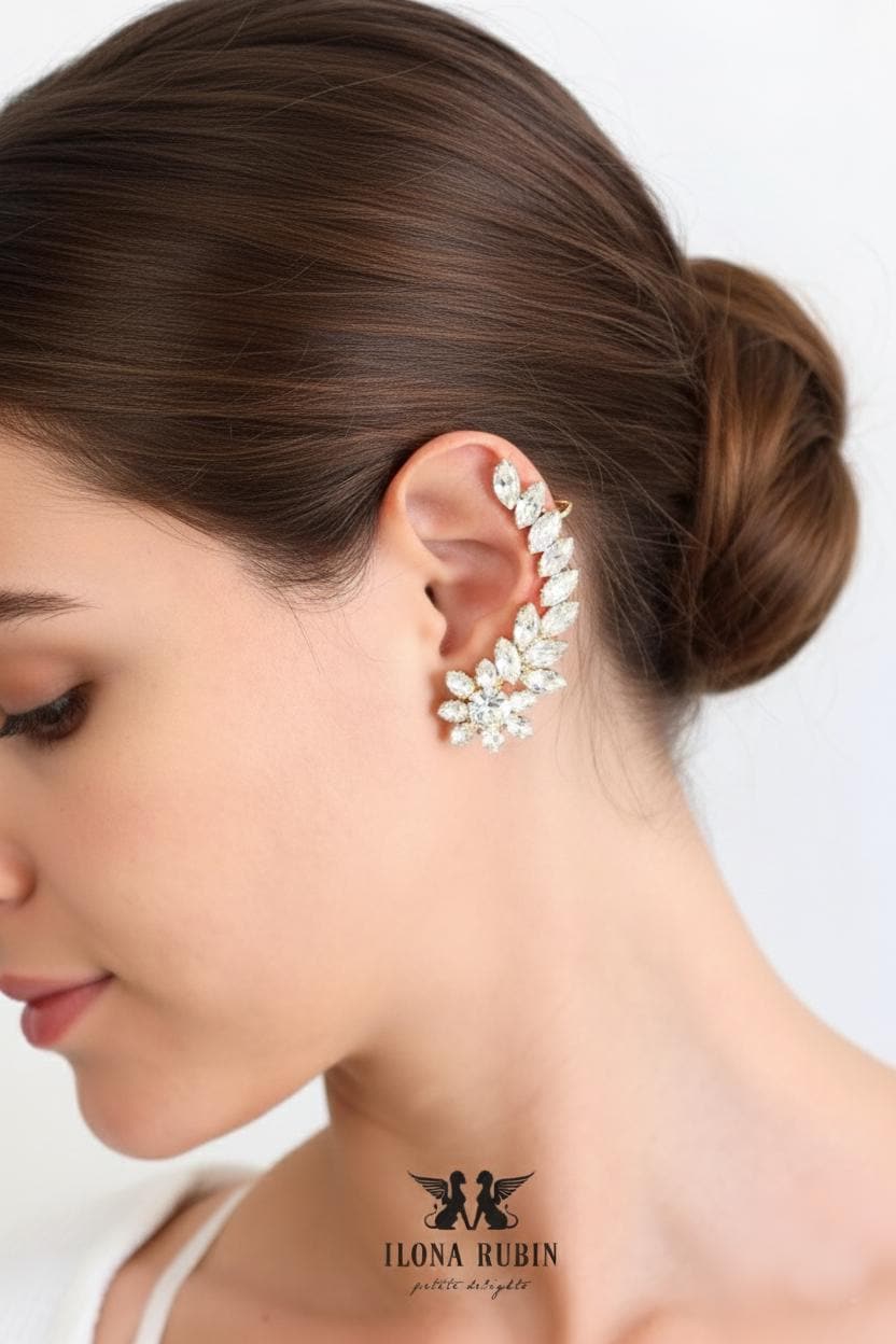 Ohr Kletterer Ohrringe, Ohrmanschette Braut Kristall Kletterer, Trending Ohrringe von iloniti