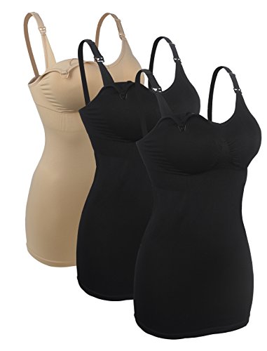 iloveSIA 3X stilltops Stillen Top Lot Umstandsmode Still-top Damen Schwangerschafts-top 2X Schwarz+Beige XL von iloveSIA