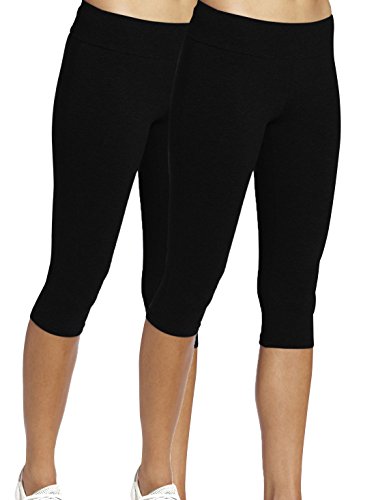 iloveSIA Figur Leggings Mädchen Schwarz Joggings Hose Figur Leggings Damen Tights Capri Yoga Gym,S von iloveSIA