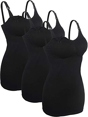 iloveSIA Damen 3X Still Tops ohne Bügel Tanktops Frauen bequemer Still-top Schwangerschafts-top Schwarz,Größe M von iloveSIA