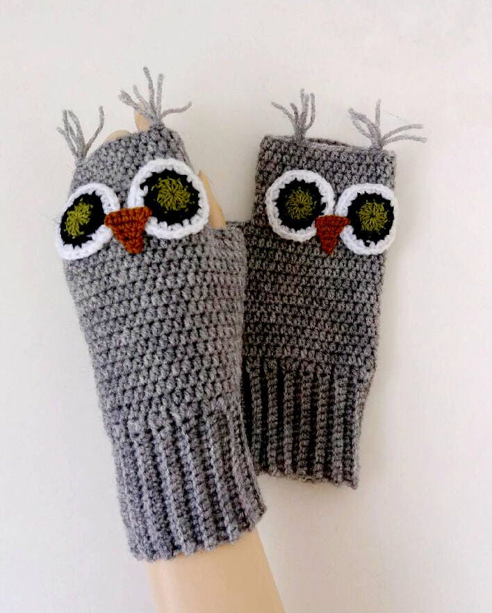 Eule Fingerlose Handschuhe/Häkeln Winter Mode Zubehör von iloveknit