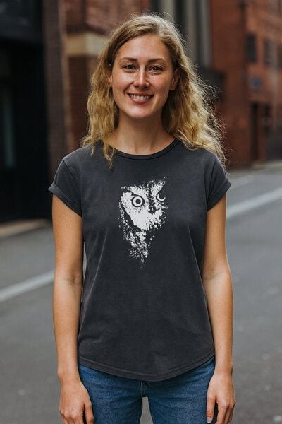 ilovemixtapes Damen Bio-T-Shirt „Owl“ – nachhaltig, fair & vegan von ilovemixtapes