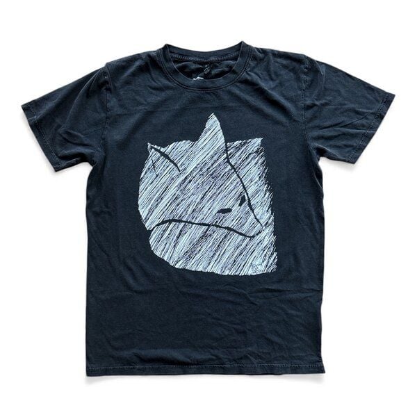 ilovemixtapes Fuchs 2.0 Unisex Bio-Baumwoll T-Shirt – Minimalistisches Linienmotiv, handbedruckt in Frankfurt von ilovemixtapes