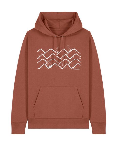 ilovemixtapes Nachhaltiger Bio Hoodie „Boats & Waves“ – Fairer Unisex Kapuzenpullover aus Bio-Baumwolle von ilovemixtapes