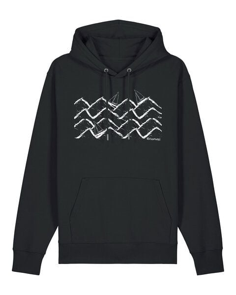 ilovemixtapes Nachhaltiger Bio Hoodie „Boats & Waves“ – Fairer Unisex Kapuzenpullover aus Bio-Baumwolle von ilovemixtapes