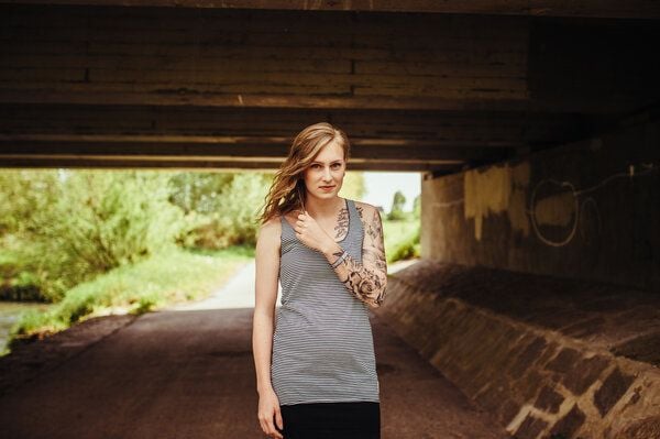 ilovemixtapes Paperboat Patch Striped BIO & FAIR Ladies Tank Top von ilovemixtapes