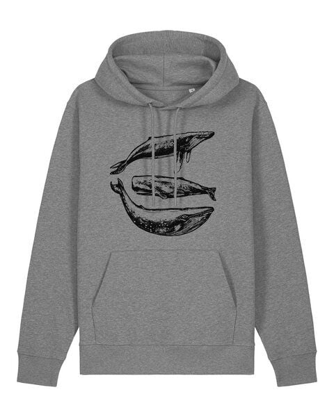 ilovemixtapes Three Whales Bio Hoodie – Unisex Hoodie aus 100 % Bio-Baumwolle in Grau von ilovemixtapes
