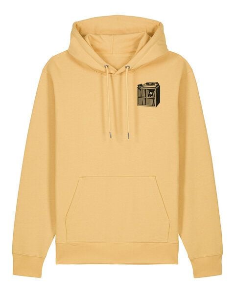 ilovemixtapes Unisex Bio Hoodie „Das kleine Schallplattenregal“ – Fair Wear, Musik-Motiv mit Plattenspieler, nachhaltig produziert von ilovemixtapes