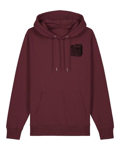 ilovemixtapes Unisex Bio Hoodie „Das kleine Schallplattenregal“ – Fair Wear, Musik-Motiv mit Plattenspieler, nachhaltig produziert von ilovemixtapes