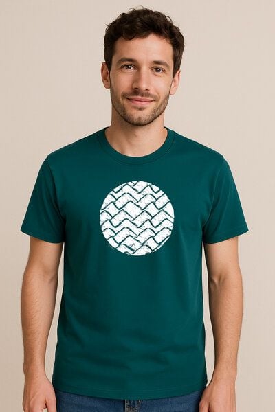 ilovemixtapes Wellenkreis T-Shirt Unisex – Stargazer – Bio Baumwolle – Relaxed Fit – Handdruck in Weiß – Fair & Vegan von ilovemixtapes