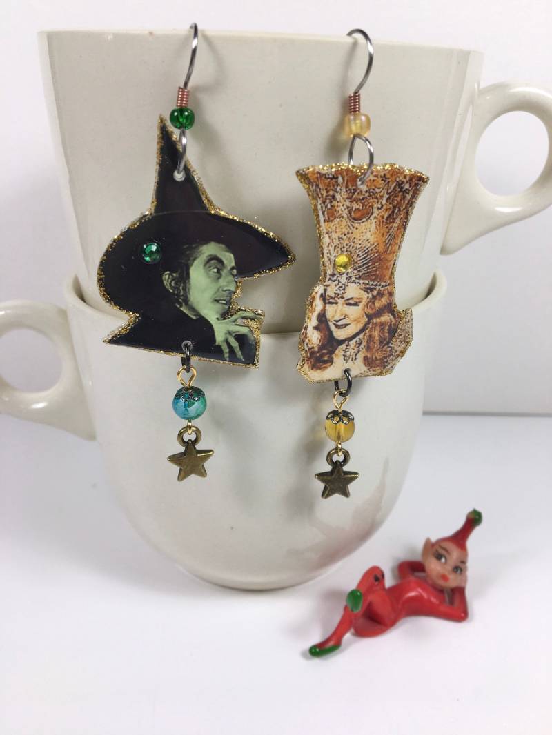 Böse Hexe Des Westens Und Glinda Die Gute Ohrringe Zauberer Von Oz Dorothy Ruby Slippers von ilovemyauntdebbie