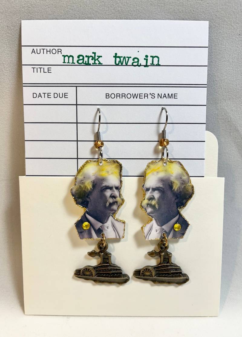 Mark Twain Ohrringe Tom Sawyer Huckleberry Finn Autor von ilovemyauntdebbie