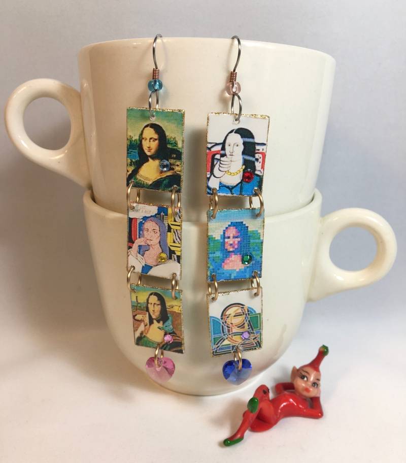 Mona Lisa Ohrringe Leonardo Da Vinci Alte Meister Gemälde Kitsch Mona Lisa Ohrringe Leonardo Da Vinci Alte Meister Gemälde Kitsch von ilovemyauntdebbie