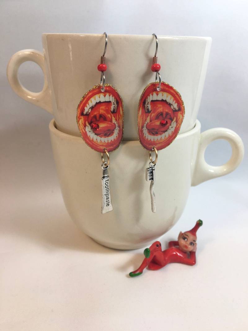 Putzen Sie Ihre Zähne Ohrringe Zahnärzte Mundhygienist Großen Mundzähne von ilovemyauntdebbie