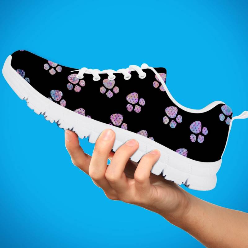 Aquarell Damen Sneaker Weiß Und Schwarz Sohle - Tier Sneakers, Liebhaber Schuhe, Tierarzt Student, Haustierbesitzer von iloveveterinarystore