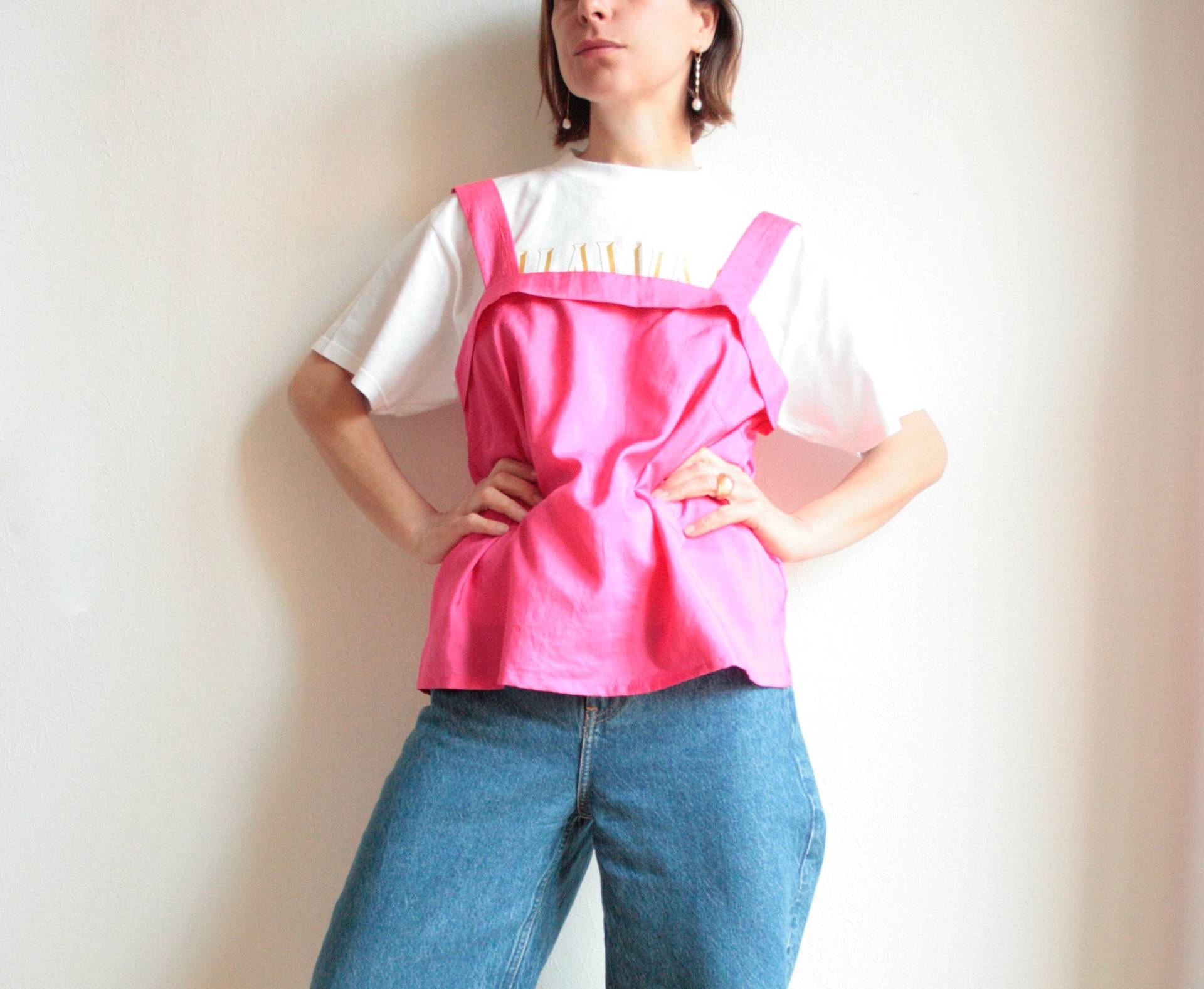 Vintage Camisole, 90S, Pink, Sommer Shirt, Trägeroberteil, Top, Träger Oversize, Sustainable Cloth, Unisex, Cute Vintage Camisole, 90S, Pink, Sommer Shirt, Trägeroberteil, Top, Träger Oversize, Sustainable Cloth, Unisex, Cute von ilwi