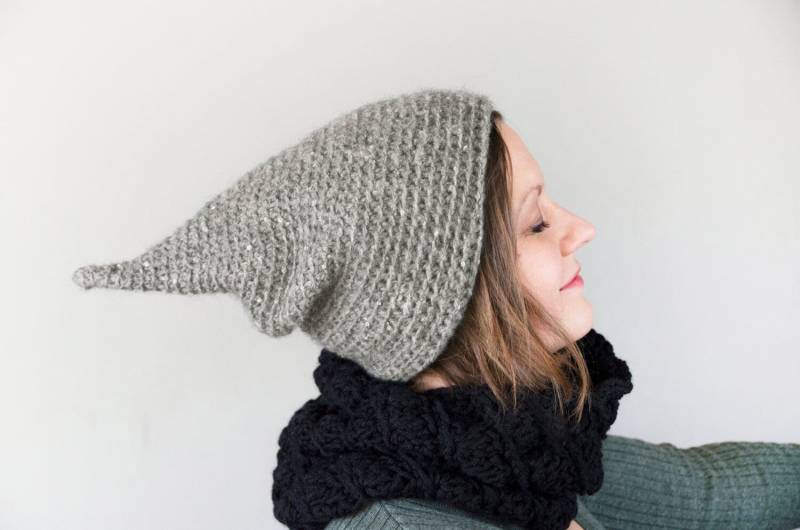 Pixie Mütze, Alpaka Wichtel Hut, Gehäkelte Wunderliche Raed Top Fairycore Festival Kopfbedeckung von ilzeBoutique