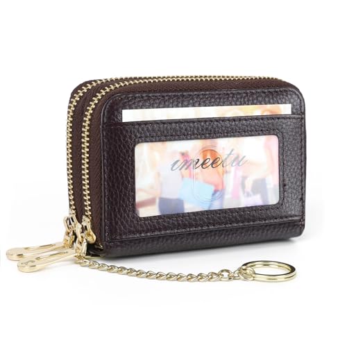 imeetu RFID-Kreditkartenhalter, echtes Leder, Business-Kartenetui, RFID-blockierende Geldbörse für Damen und Herren, Max. Kaffee, Classic von imeetu