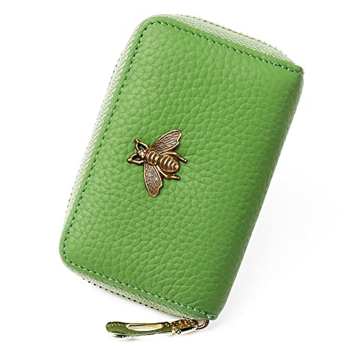 imeetu RFID-Kartenetui, kleines Lederetui mit Reißverschluss für Damen (Lite, Fruchtgrün) von imeetu