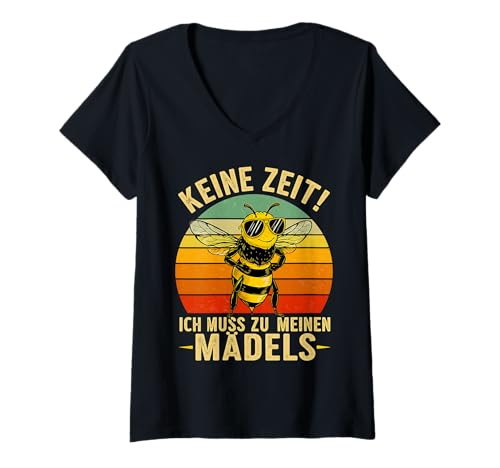 Damen Bienen Kostüm Kind Biene Bienen Flügel Imkereibedarf Herren T-Shirt mit V-Ausschnitt Damen Bienen Kostüm Kind Biene Bienen Flügel Imkereibedarf Herren T-Shirt mit V-Ausschnitt von Imker Geschenke Bienen Biene Kostüm Herren Damen