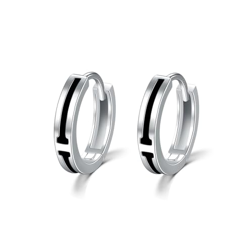 Immobird Creolen Silber 925 Klein Ohrringe Creolen Durchmesser 13mm Klein Schlafen Kreolen Unisex Damen Ohrringe Herren von immobird