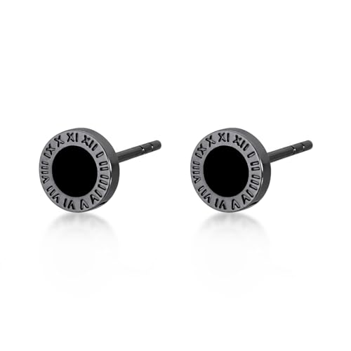 Immobird Ohrringe silber 925 Stud Earrings Herren Ohrstecker Schwarz Damen Earringe Unisex von immobird