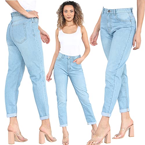 imporio 11® Damen-Jeans, Denim, Mom, Denim, Boyfriend, Mama, Jeans, Größen 36-48, Light wash, 42 von imporio 11